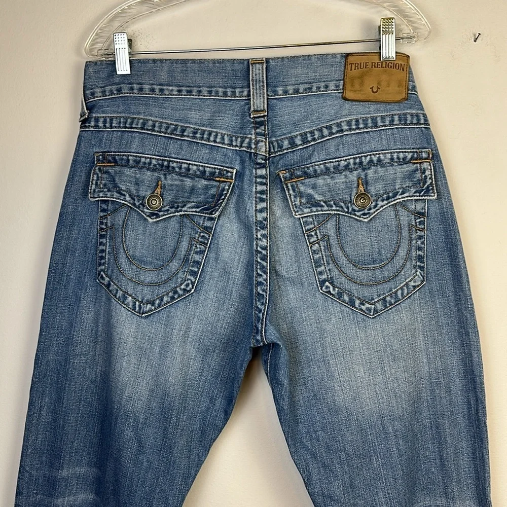 True Religion Ricky Relaxed Straight Leg Jeans Cotton Size 33 in Dust Cloud Mens